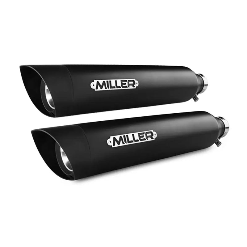Miller Dandy Euro 2 Exhaust System for Suzuki 86-04 VS1400 / Matte Black / Slash Cut Matte Black  - Customhoj