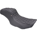 Mustang Squareback 2-Up Seat for Harley 24-25 Touring Road Glide / Street Glide / Black / Double Diamond / Gripper  - Customhoj