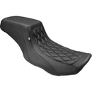 Mustang Squareback 2-Up Seat for Harley 24-25 Touring Road Glide / Street Glide / Black / Front Double Diamond / Gripper  - Customhoj