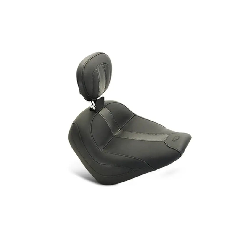 Mustang Standard Touring Solo Seat for Indian 15-24 Scout (excl. Bobber) / Black / Plain / With Backrest  - Customhoj