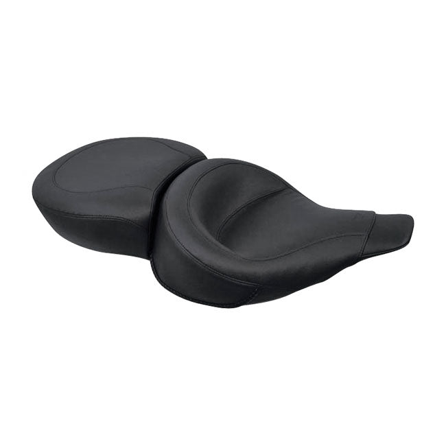 Mustang Wide Touring 2-Up Seat for Harley 85-88 Touring Electra Glide / Tour Glide (read note) / Plain  - Customhoj