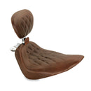 Mustang Wide Tripper Solo Seat for Harley 00-17 Softail Springer / Heritage / Deluxe / Double Diamond / Distressed Brown / With backrest  - Customhoj