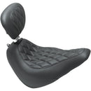 Mustang Wide Tripper Solo Seat for Harley 18-21 Softail Slim / Double Diamond / Black / With backrest  - Customhoj