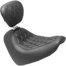 Mustang Wide Tripper Solo Seat for Harley 18-23 Softail Fat Bob / Double Diamond / Black / With backrest  - Customhoj