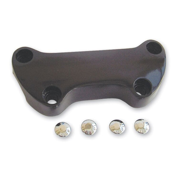 One Piece Riser Top Clamp for Harley Black / Without skirt