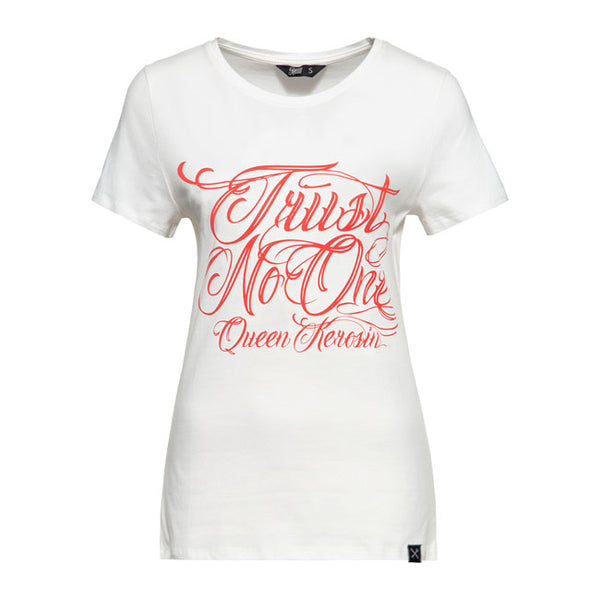 Queen Kerosin Trust No One T-Shirt Off White / XS