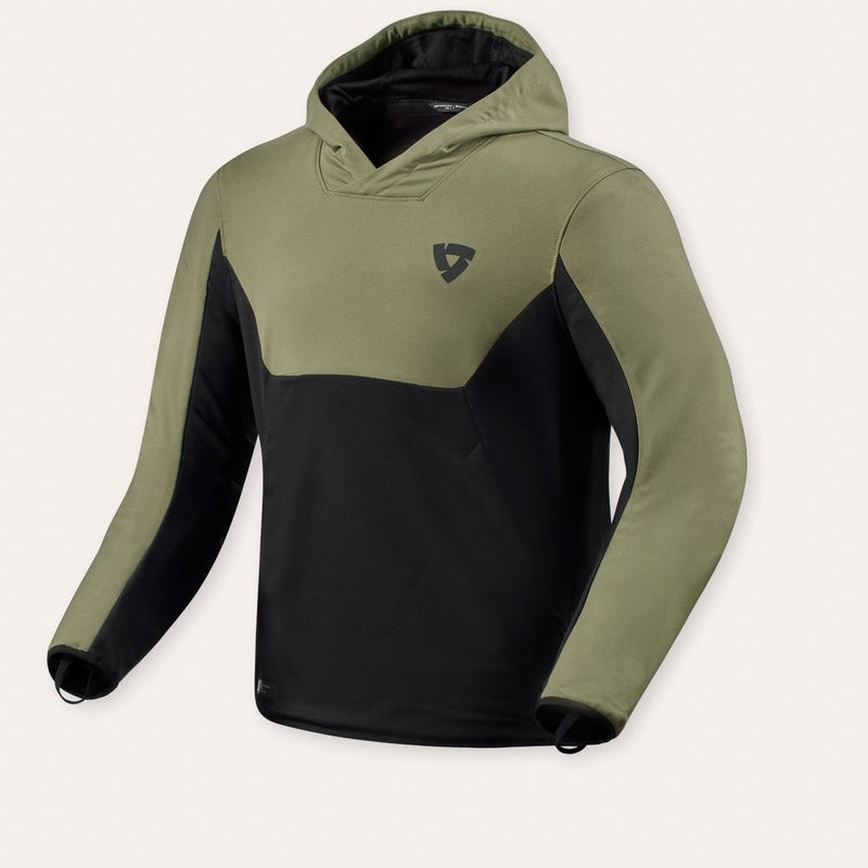 REV'IT! Andon Motorcycle Hoodie Black/Green / S  - Customhoj