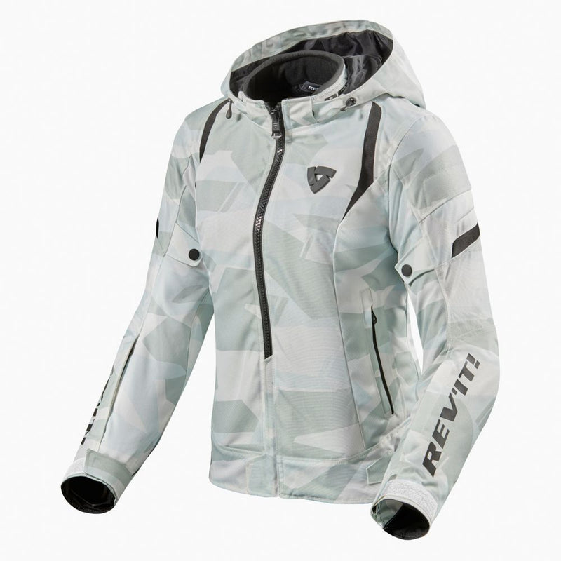 REV'IT! Flare 2 Ladies Motorcycle Jacket Camo Grey/White / 34