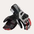 REV'IT! Metis 2 Motorcycle Gloves Light Grey/Neon Red / S  - Customhoj