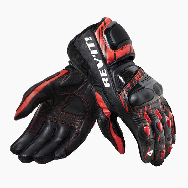 REV'IT! Quantum 2 Motorcycle Gloves Neon Red/Black / S