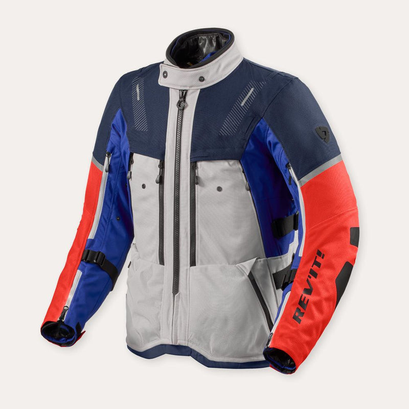 REV'IT! Sand 5 H2O Motorcycle Jacket Silver/Blue / S  - Customhoj