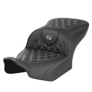 Saddlemen Roadsofa Lattice Stitch Seat for Harley 24-25 Touring Road Glide / Street Glide / Carbon Fiber / Gray / Without heating / Without backrest  - Customhoj