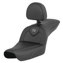 Saddlemen Roadsofa Plain Seat for Harley 04-05 Dyna (excl. Wide Glide) / Carbon Fiber / Without heating / With backrest  - Customhoj