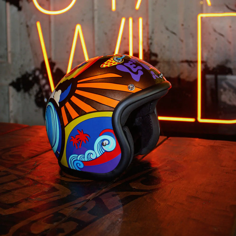 DMD Casco de moto abierto Retro Custom