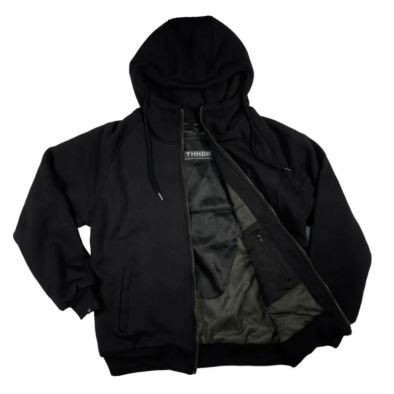 THNDR Blackout Motorcycle Kevlar Hoodie XS  - Customhoj