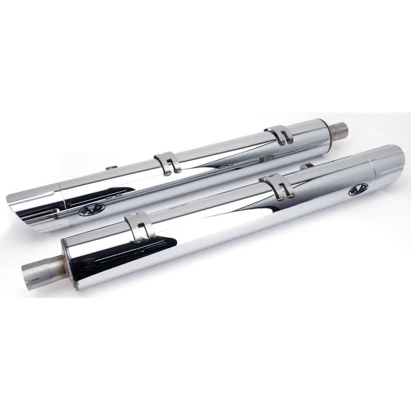 V-Performance EC-approved Slip-On Mufflers for Indian 14-21 Chieftain with hard saddlebags (Banger end caps) (Euro 3/4/5 approved) / Chrome