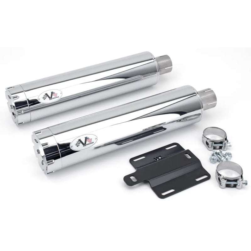 V-Performance EC-approved Slip-On Mufflers for Indian 21-24 Scout models (Revolver end caps) (Euro 5 approved) / Chrome