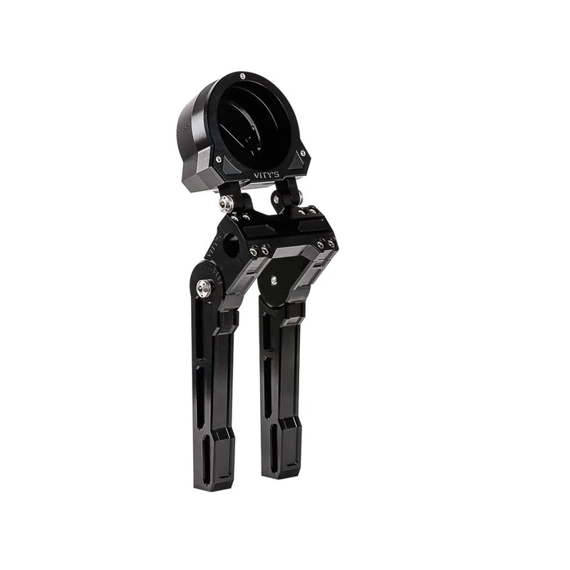 Vity's Design Adjustable Handlebar Risers Black / Harley 5" Gauge Top Clamp / 6" (15.2cm)