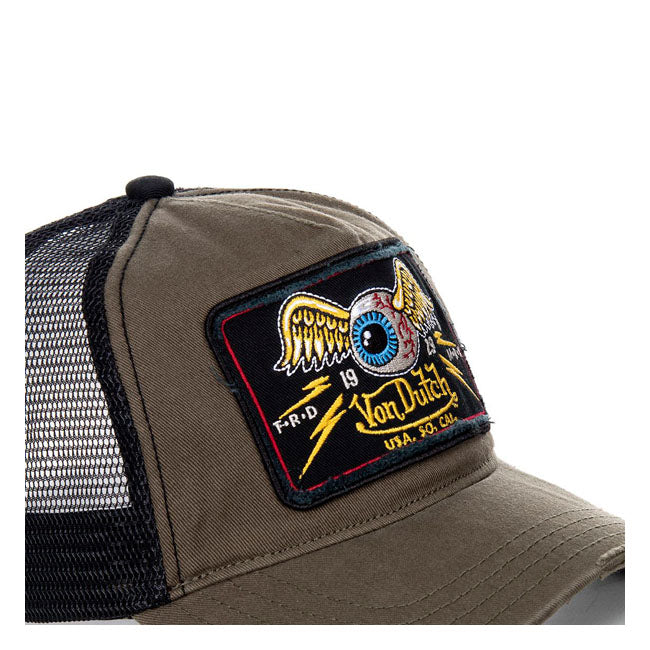 Von Dutch Heritage Cap Square Patch Khaki Eyes