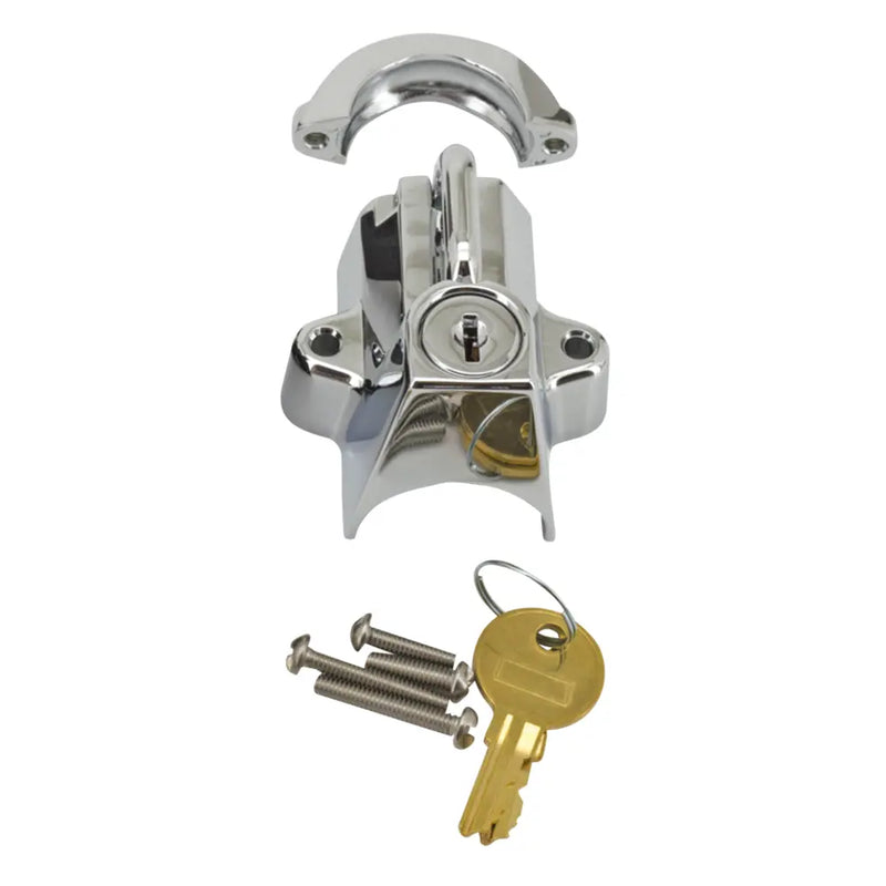 Zodiac Universal Motorcycle Helmet Lock Chrome  - Customhoj