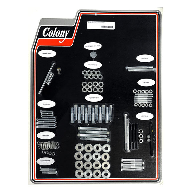 COLONY Skruvkit Harley 52-53 K MODELS / Förzinkad (OEM Stil) Colony Motor Screw Set HD 30-85 Customhoj