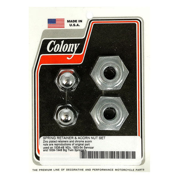 COLONY Springer reservdelar Colony Springer Retainer & Top Nut Set. BT 39-48; 45" SV 36-48; 45" Servi-car 53-54 Customhoj