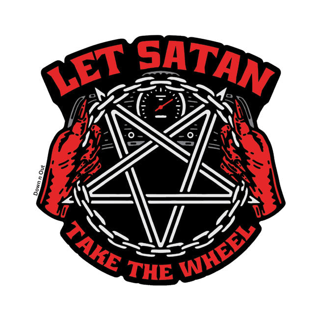 Down-n-Out Klistermärke Down-n-Out Satan take the Wheel Klistermärke Customhoj