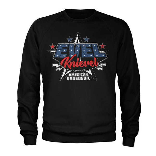 Evel Knievel Tröja Evel Knievel American Daredevil tröja Svart Customhoj