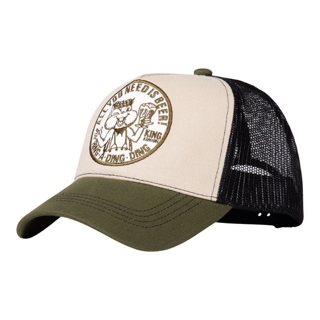 KING KEROSIN Keps King Kerosin All You Need Is Beer trucker Keps Grön Customhoj