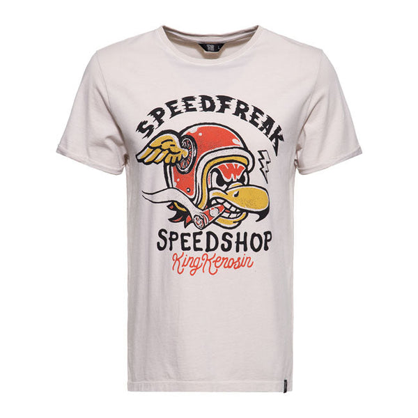KING KEROSIN T-shirt King Kerosin Speedfreak Speedshop T-shirt Ecru Customhoj