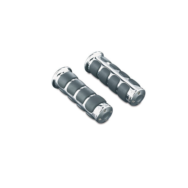 KURYAKYN Handtag Krom / Honda: 75-17 Gold Wing (does not support heated grips, requires removal of bar end weights), 13-16 F6B Models. Kuryakyn ISO-grips Honda Svart / Krom Customhoj
