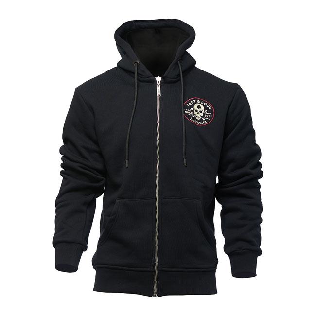 Lucky 13 Hoodie Lucky 13 Fast And Loud Zip Hoodie Svart Customhoj