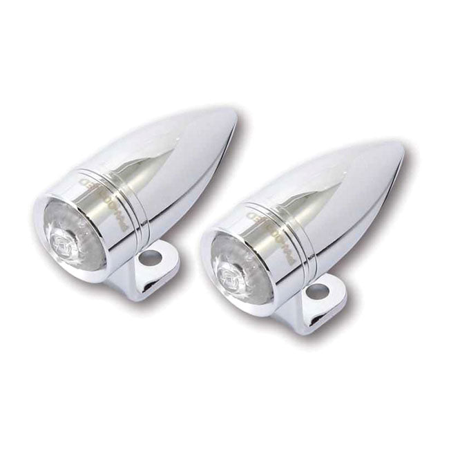 MCS Blinkers Krom Mono Bullet LED Blinkers med fäste Customhoj