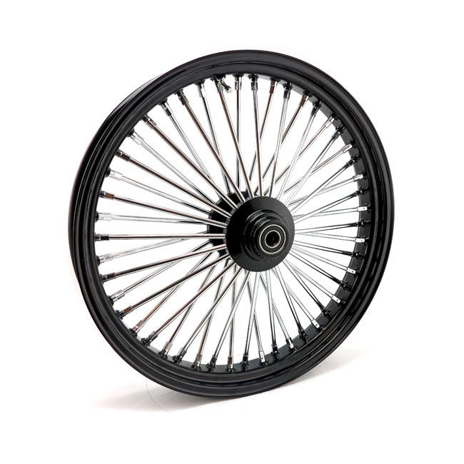 MCS Framhjul ekrat 19" MCS Radial 48 fat spoke framhjul 2.15 x 19 SF svart. TUV Customhoj