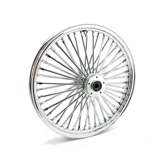 MCS Framhjul ekrat 21" MCS Radial 48 fat spoke framhjul 2.15 x 21 DF krom. TUV Customhoj