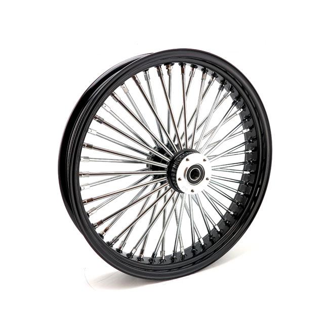 MCS Framhjul ekrat 21" MCS Radial 48 fat spoke framhjul 3.50 x 21 DF svart. TUV Customhoj