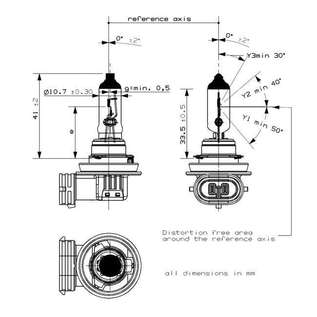 PHILIPS H8 Philips Lampa H8 Customhoj