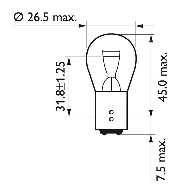 PHILIPS PR21/5W Philips PR21/5W röd lins Customhoj